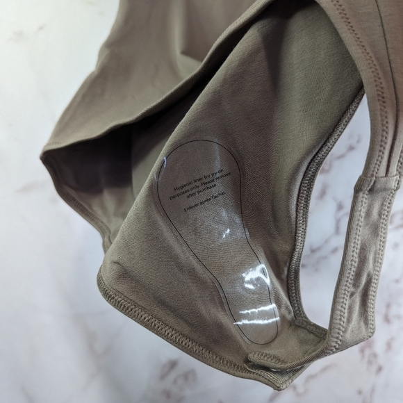 Everlane Bodysuit Women Large Brown Thong Off The Shoulder Supima Cotton Mocha - Picture 4 of 11